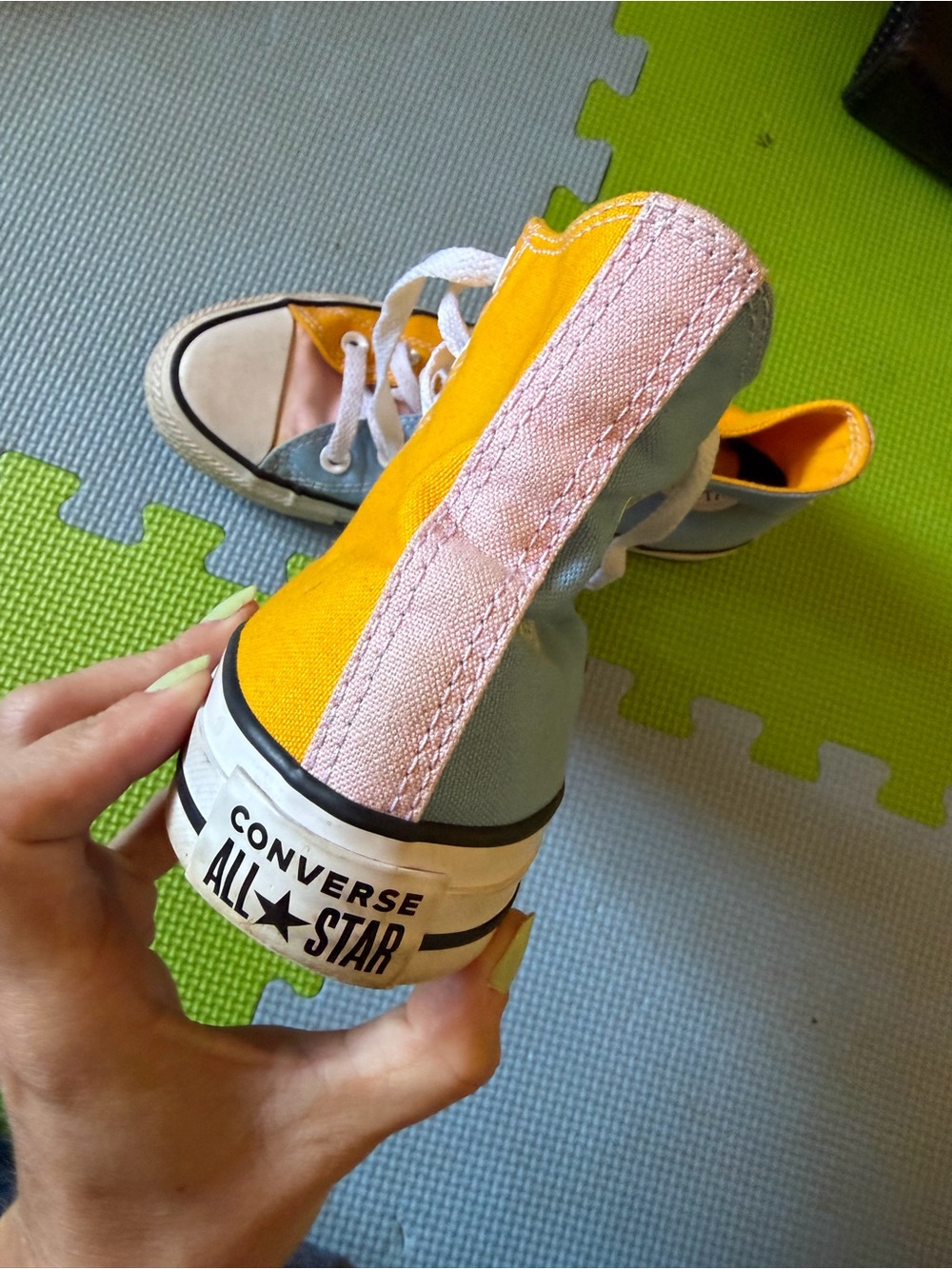 Converse custom pastel color block high tops - Picture 5 of 10